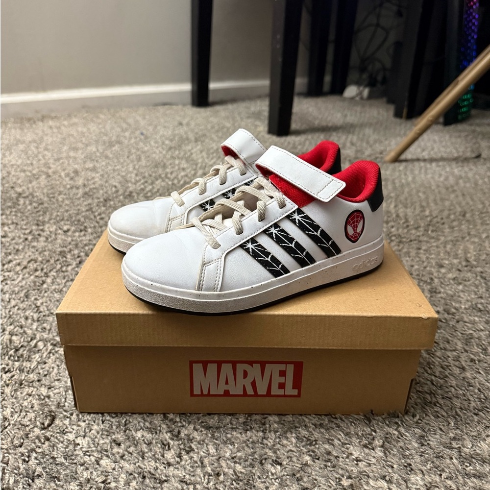 Adidas x Marvel White and Red Spider-Man shoes